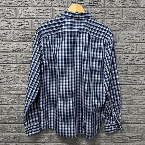 UNTUCKit Plaid Button Down Frocket Blue Dress Shirt Large - Picture 3 of 4